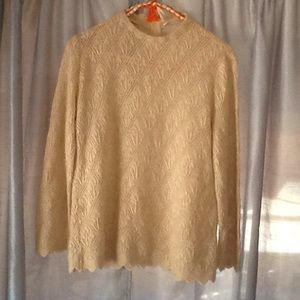 Scallop Detail Lacy Knit Sweater